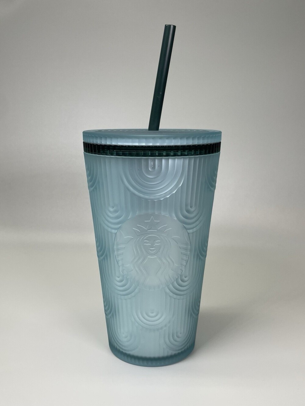 Starbucks 2024 Spring Aqua Blue Scales Soft Touch Tumbler Grande 16 Oz